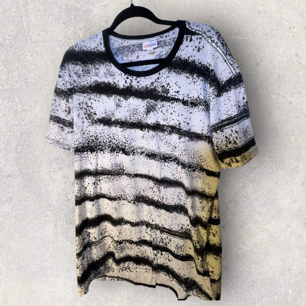 LulaRoe Hudson Large And 2XL Black And White Striped Short Sleeves NWT - Picture 3 of 9